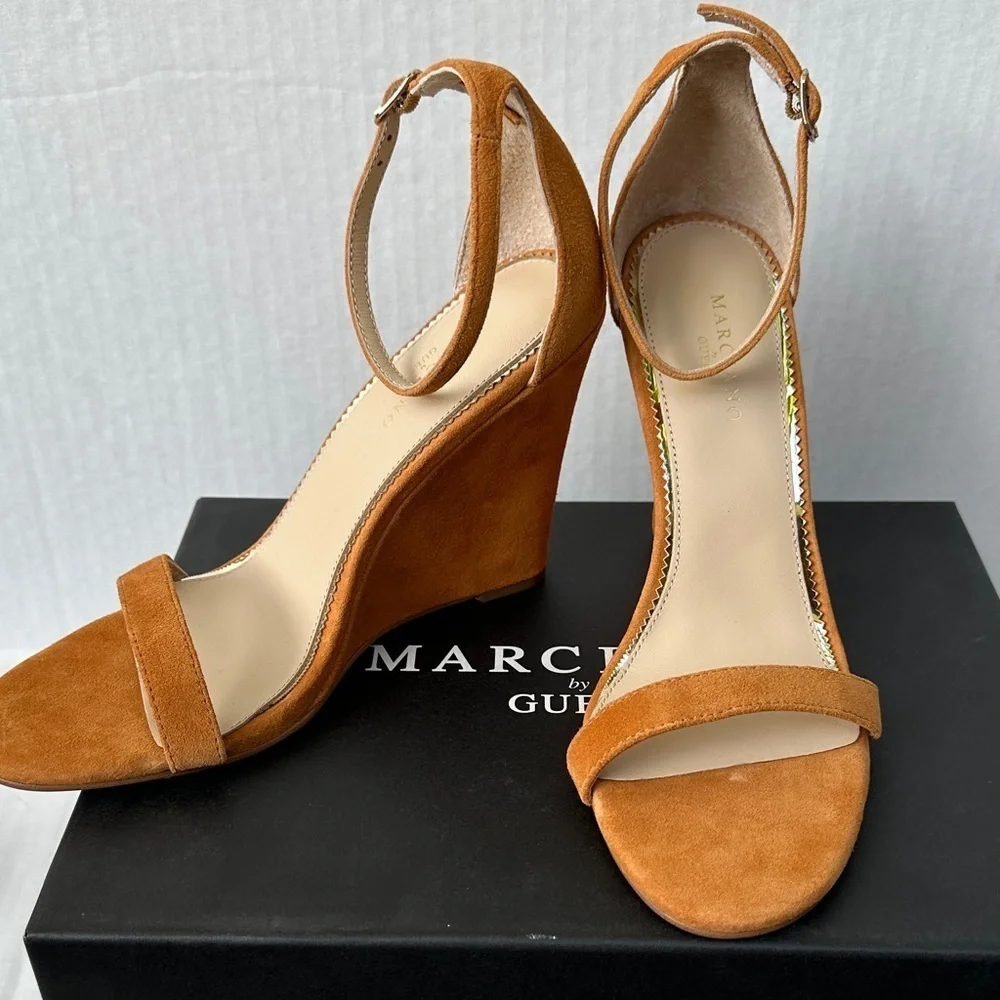 New Guess by Marciano Tan Wedge Sandals SZ 8.5